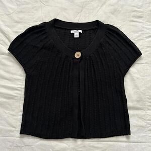 Black Y2K Dressbarn big button open front sweater cardigan Size large